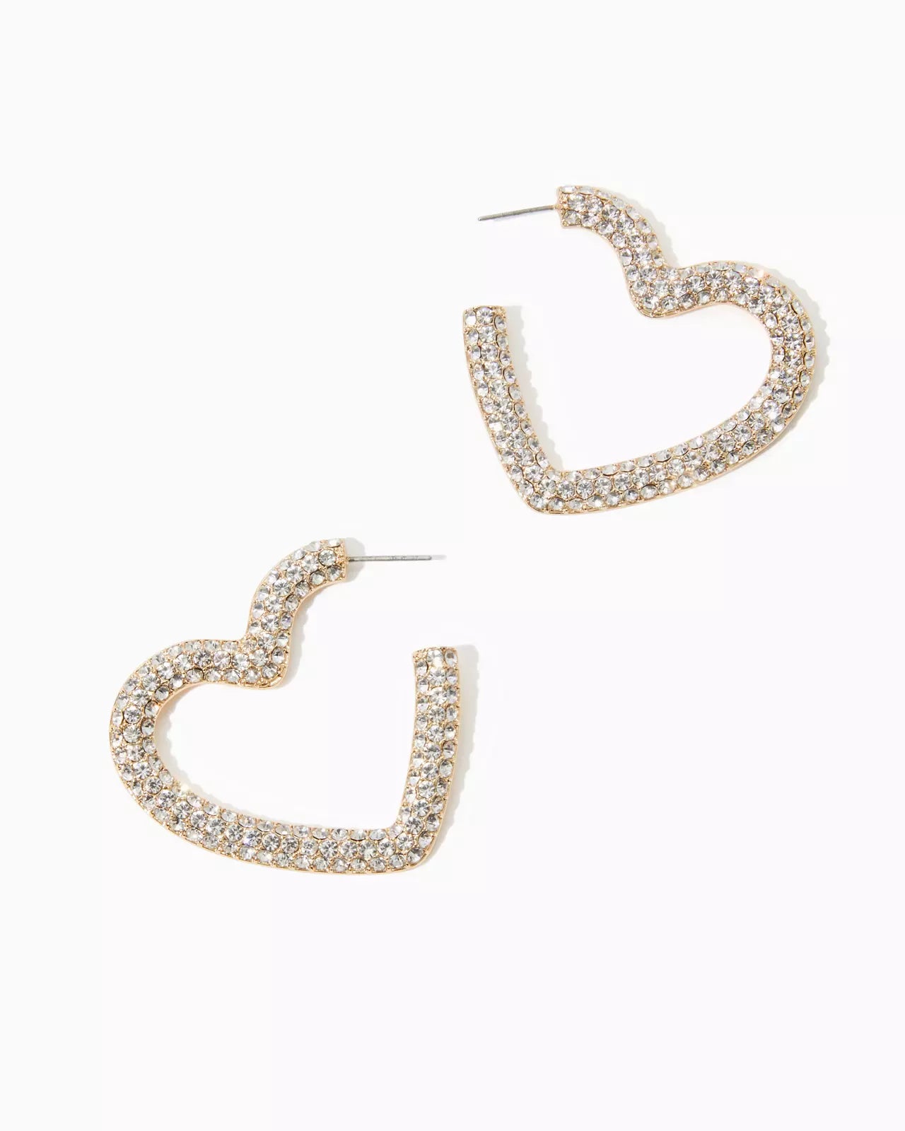 HEARTBREAKER HOOPS, GOLD METALLIC
