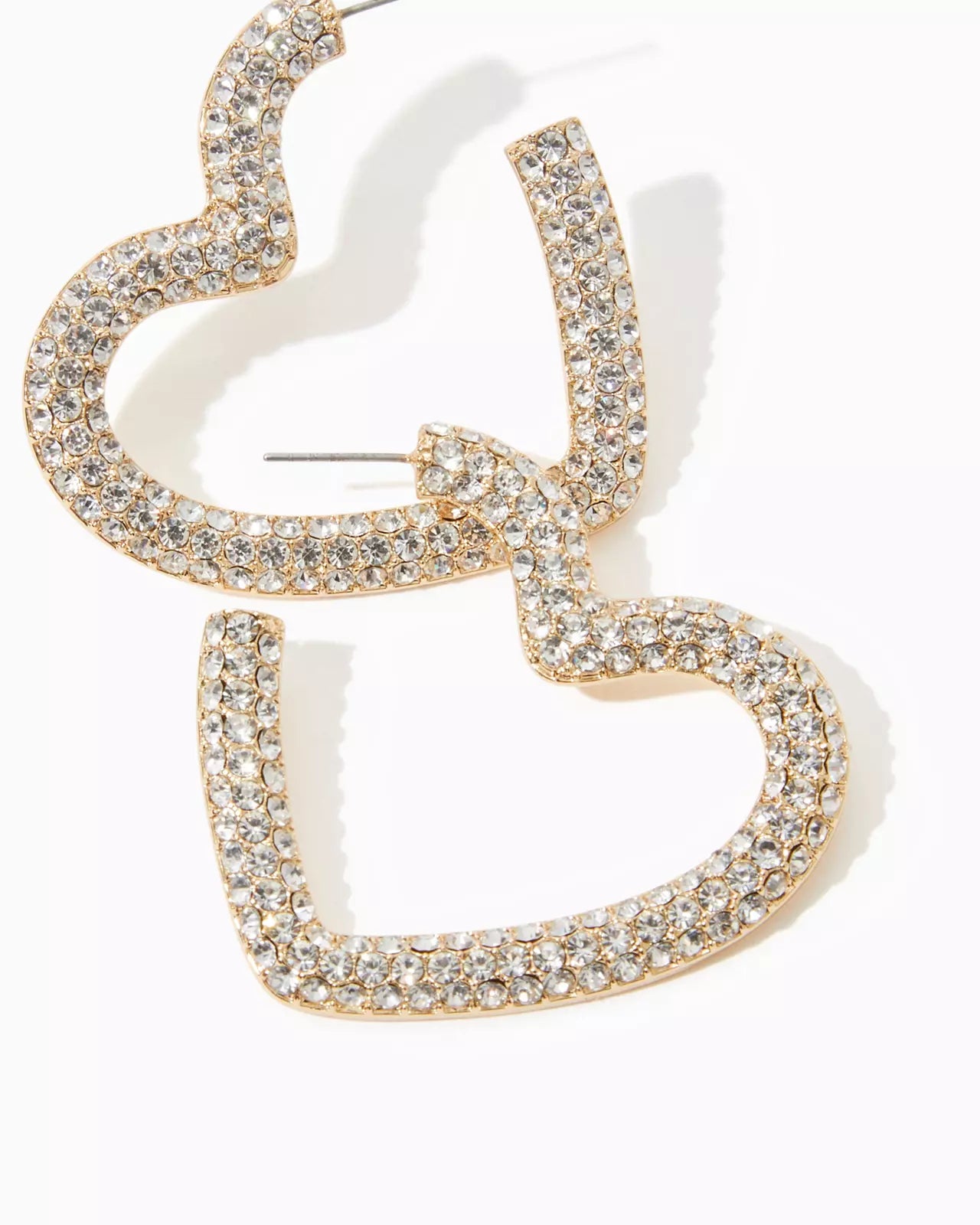 HEARTBREAKER HOOPS, GOLD METALLIC