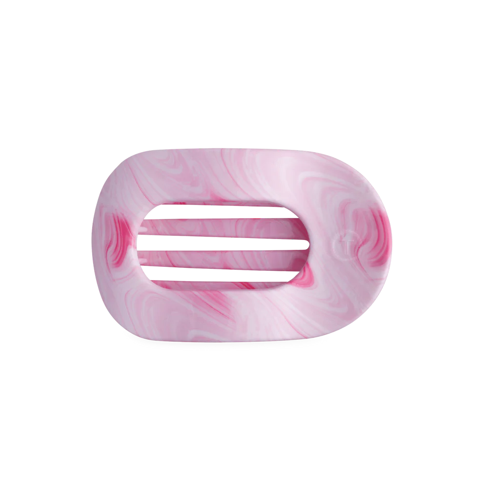 Teleties Flat Round Hair Clip - Pinch Me! Pink