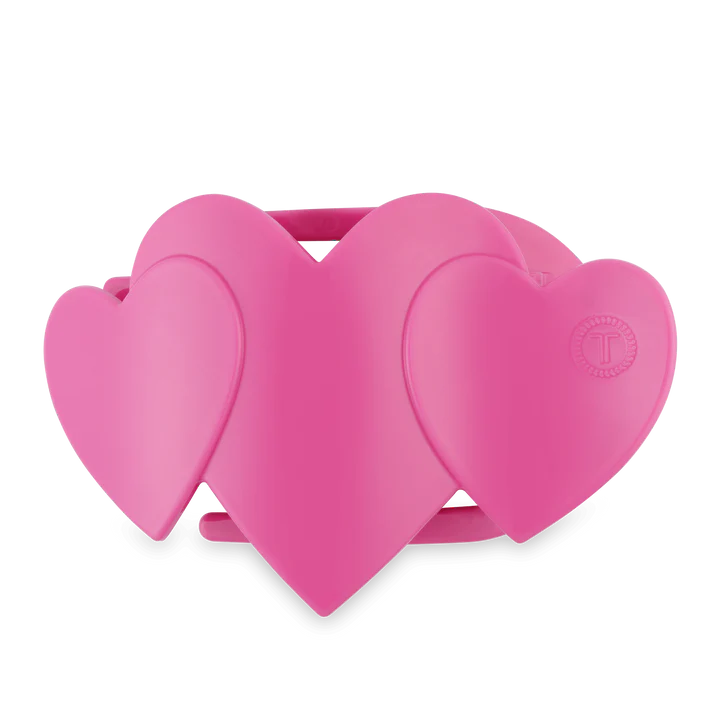 Pink Heart to Heart Flat Hair Clip