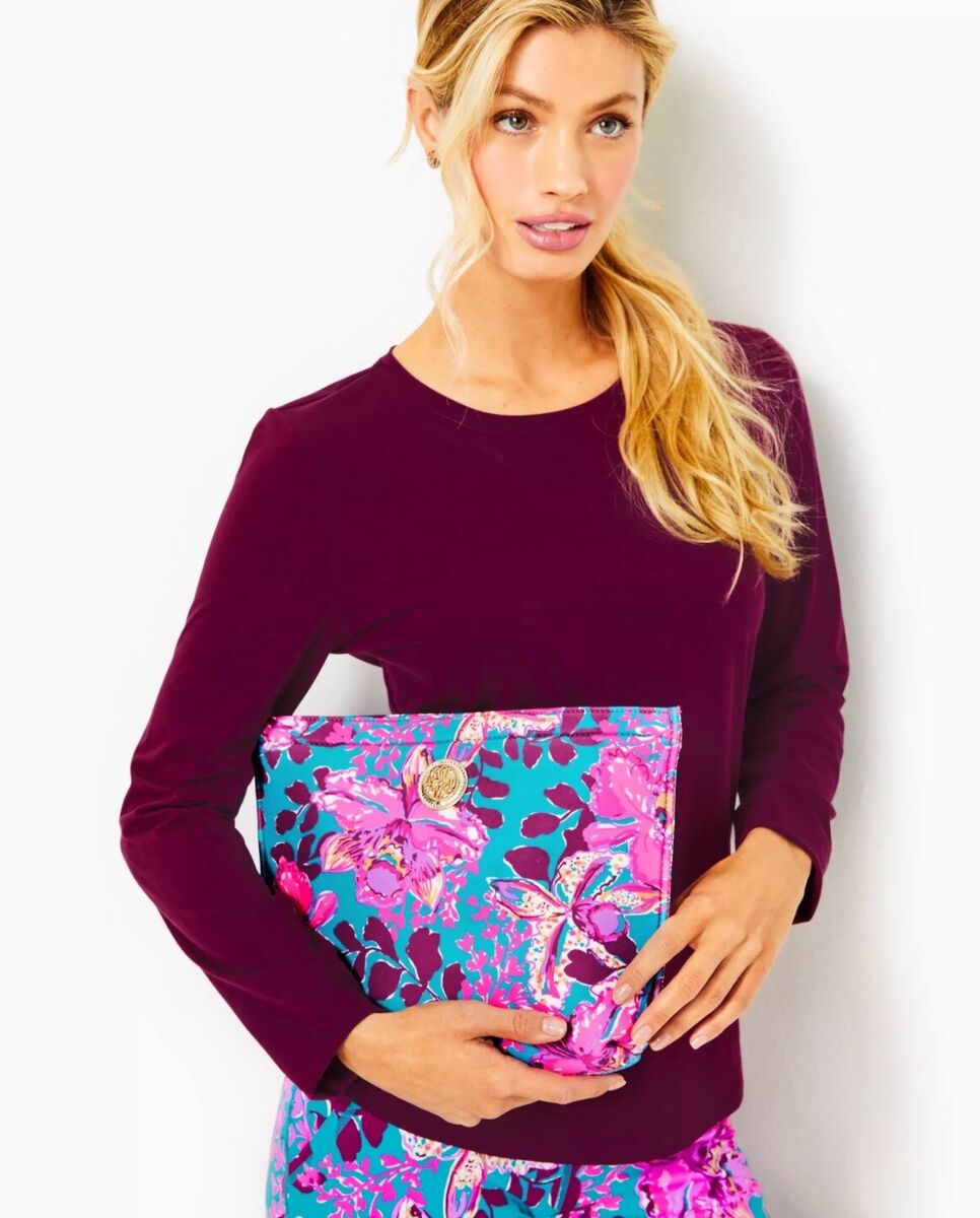 NEOPRENE POUCH, BLUE RHAPSODY ORCHID YOU NOT SWIM