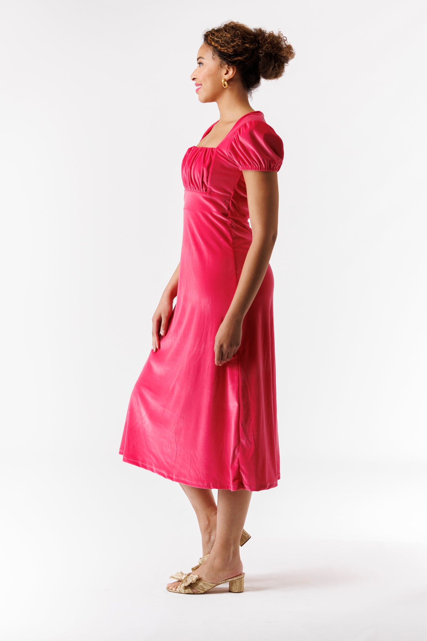 FELICITY DRESS, RASPBERRY VELVET