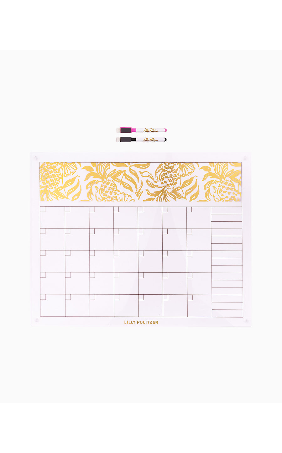 Acrylic Dry Erase Calendar, Gold Metallic Bon Vivants