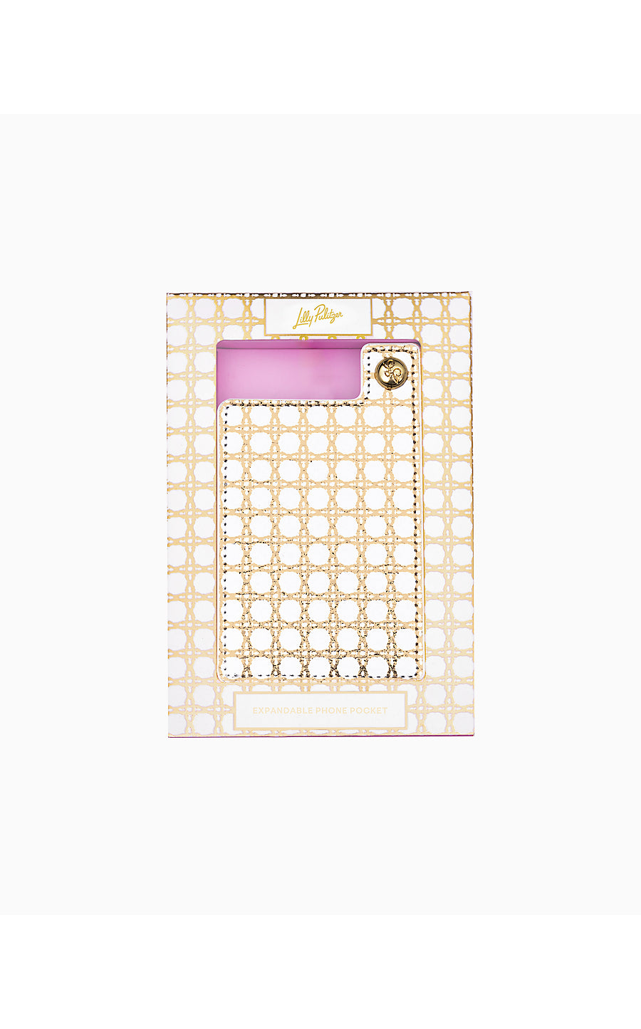 Expandable Phone Pocket, Gold Caning