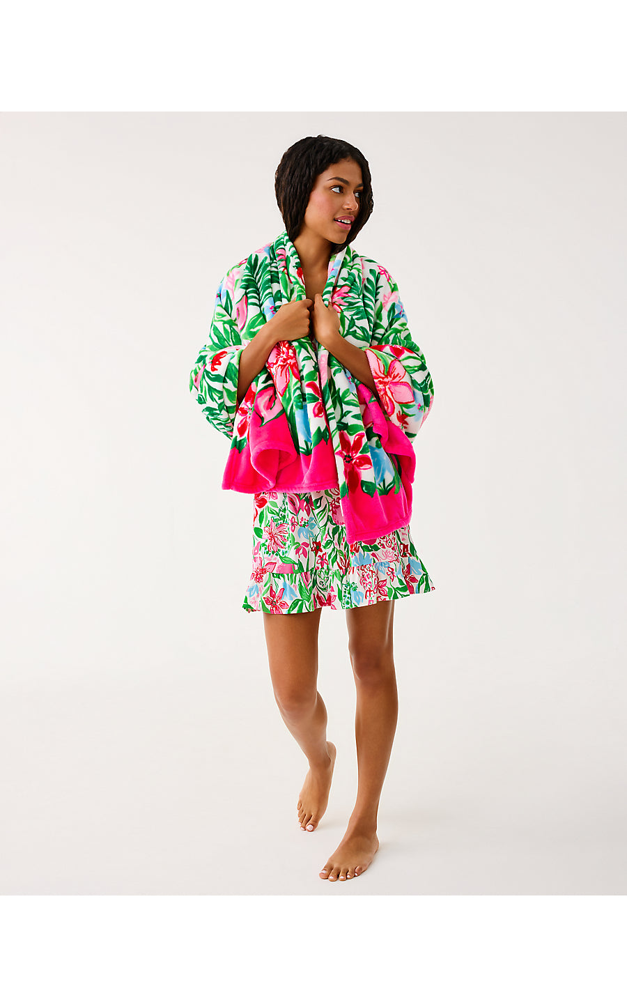 PARADISE ENGINEERED BLANKET, MULTI GLOWING GARDENS ENGINEERED BLANKET