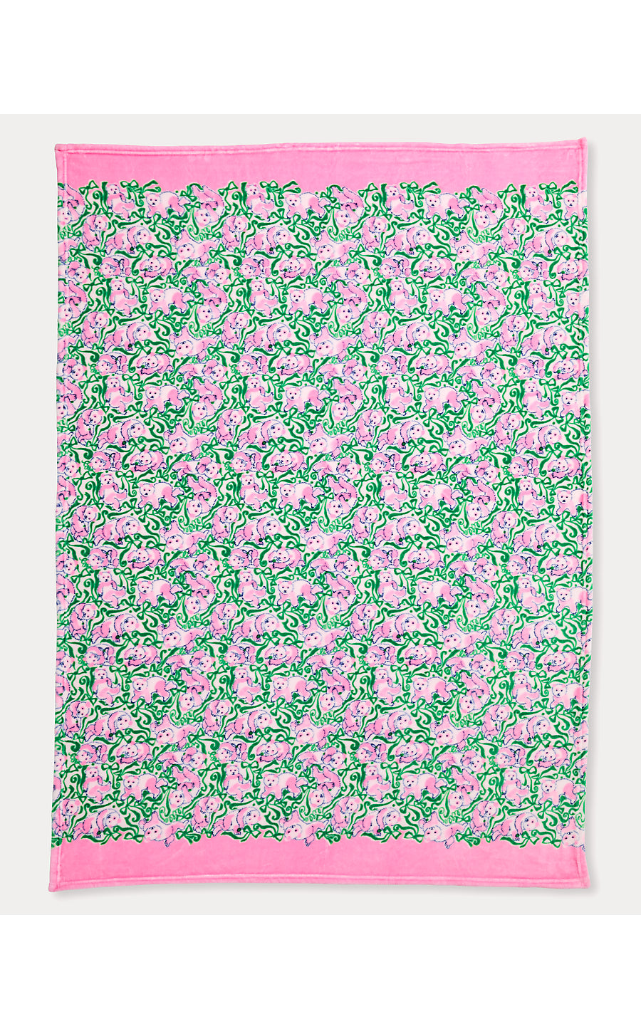 PARADISE ENGINEERED BLANKET, PINK QUARTZ PANDA N BOWS ENGINEERED BLANKET