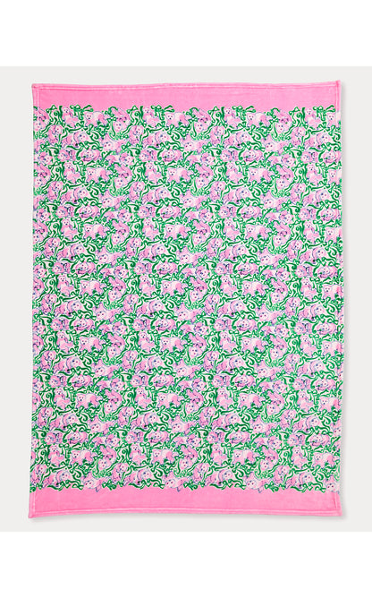 PARADISE ENGINEERED BLANKET, PINK QUARTZ PANDA N BOWS ENGINEERED BLANKET