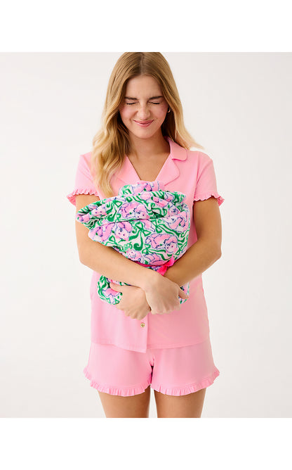 PARADISE ENGINEERED BLANKET, PINK QUARTZ PANDA N BOWS ENGINEERED BLANKET