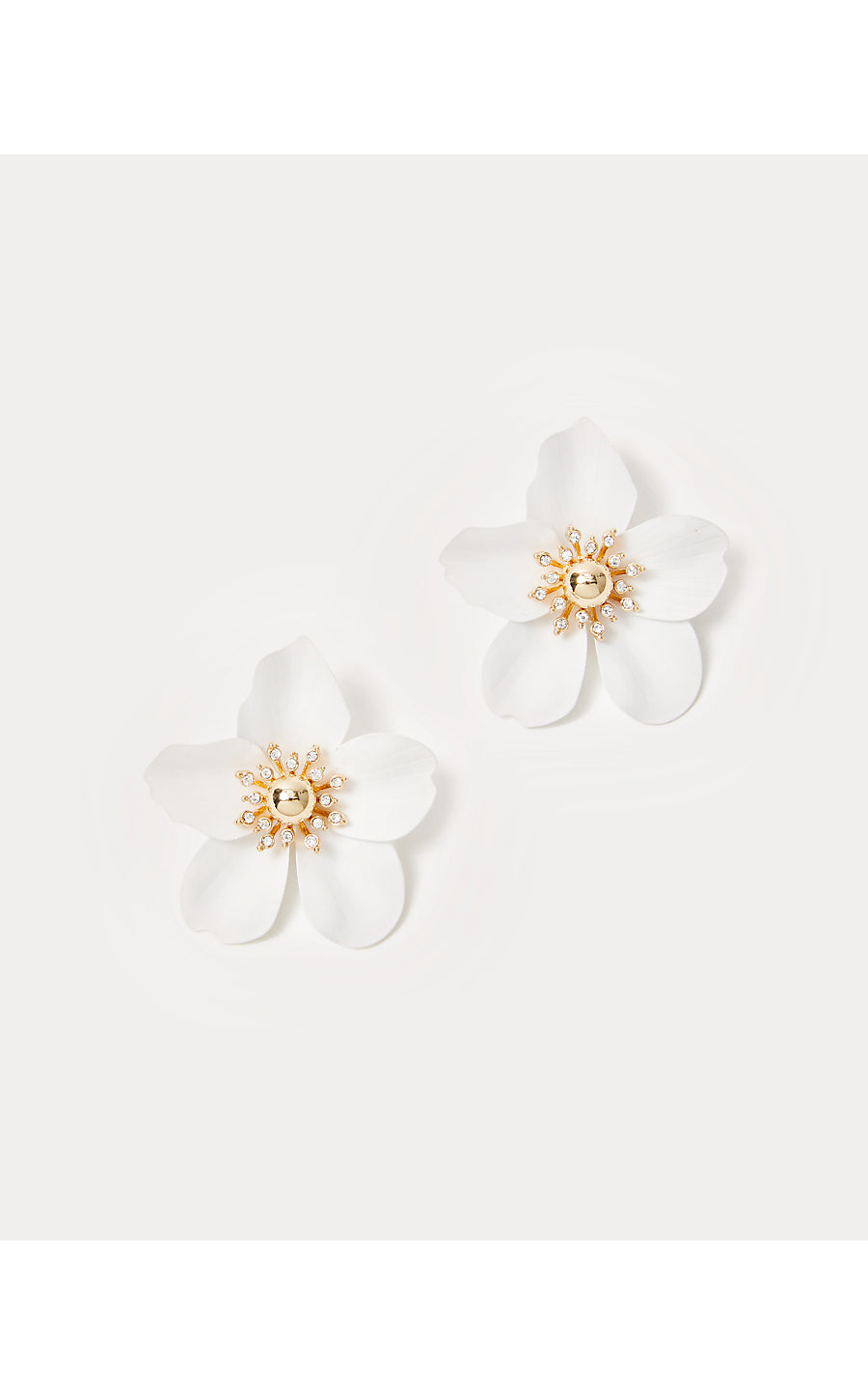 OVERSIZED ORCHID EARRINGS, RESORT WHITE