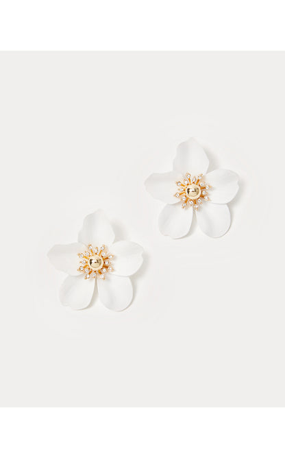OVERSIZED ORCHID EARRINGS, RESORT WHITE