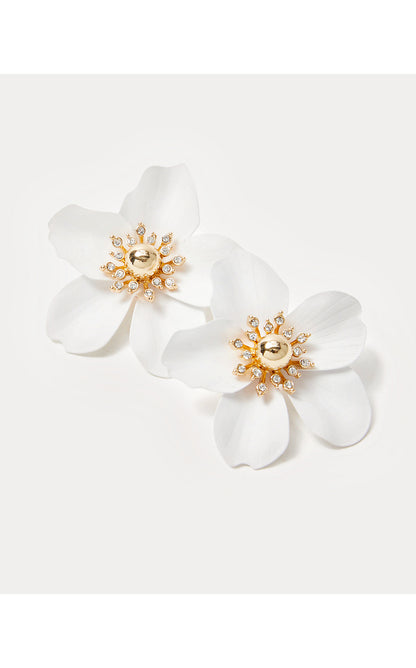 OVERSIZED ORCHID EARRINGS, RESORT WHITE