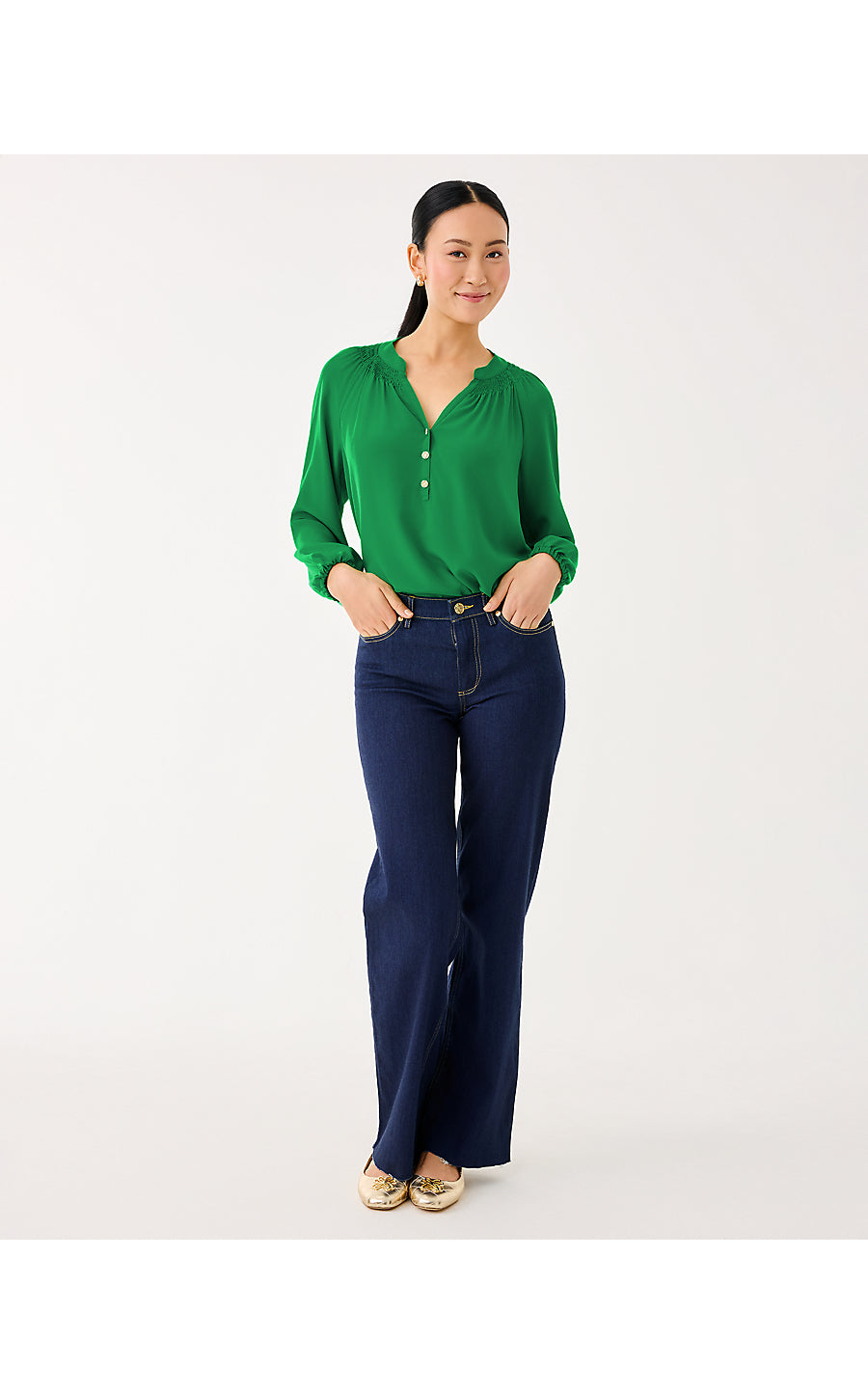 ELSA TOP, BAMBOO GREEN