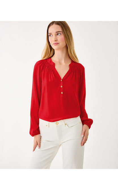 ELSA TOP, CRANBERRY RED