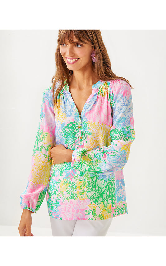 ELSA TOP, MULTI BRIGHT DELIGHT PATCH