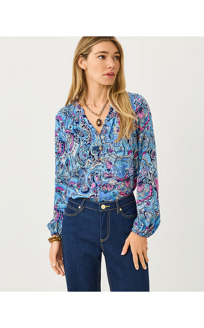 ELSA TOP, MULTI PAISLEY PARADE