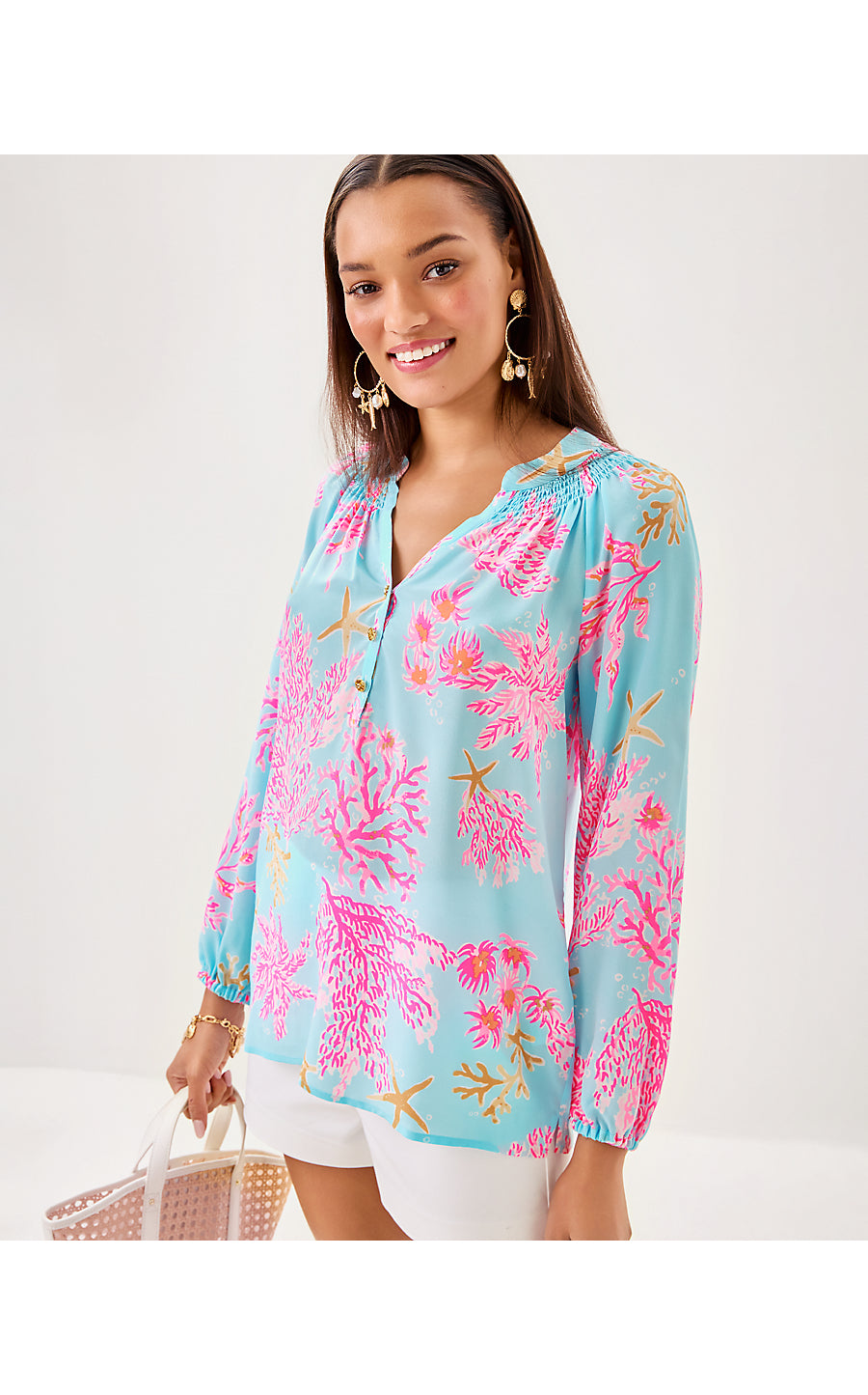 ELSA TOP, MULTI ROYAL CORAL