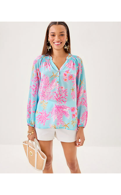 ELSA TOP, MULTI ROYAL CORAL