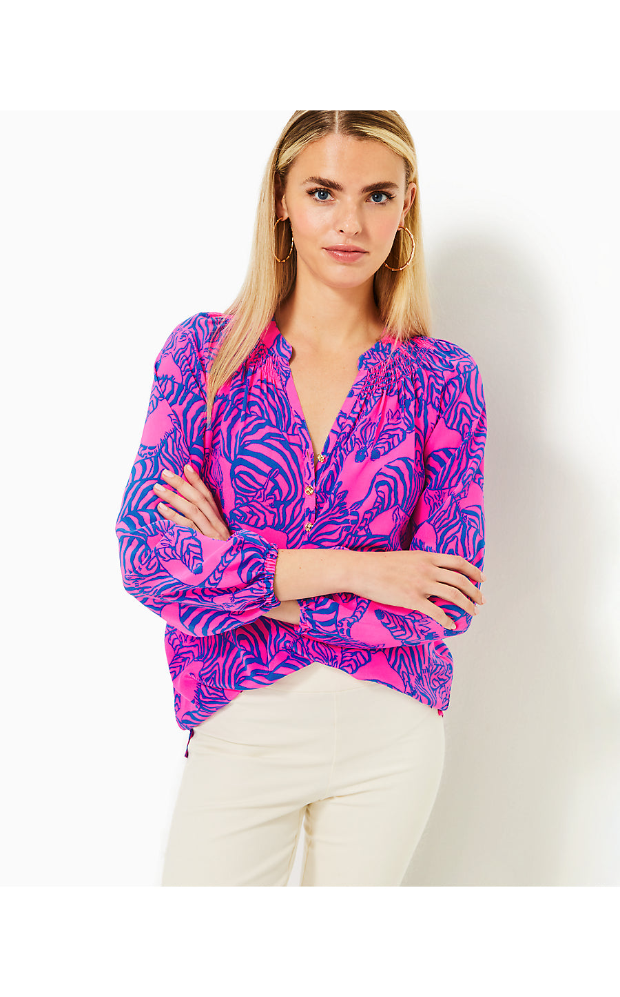 ELSA TOP, PASSION FRUIT PINK WILD NIGHTS