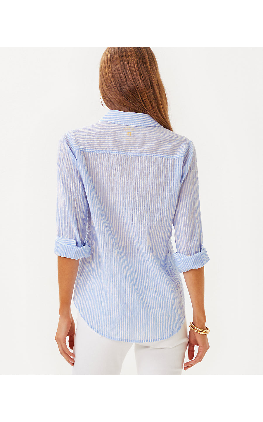 SEA VIEW BUTTON DOWN, JACARANDA BLUE LTWT OXFORD STRIPE