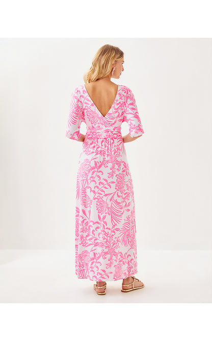PARIGI MAXI DRESS, ROUSSEAU PINK GLISTEN IN THE SUN