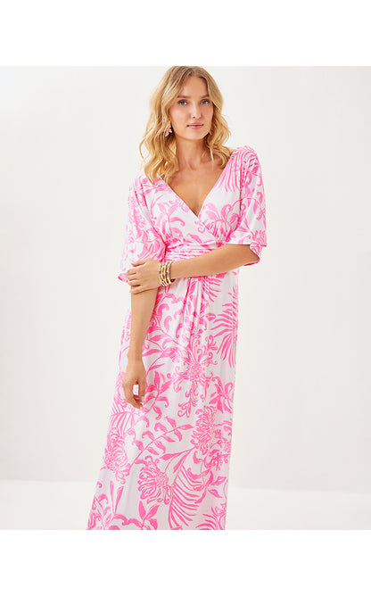 PARIGI MAXI DRESS, ROUSSEAU PINK GLISTEN IN THE SUN