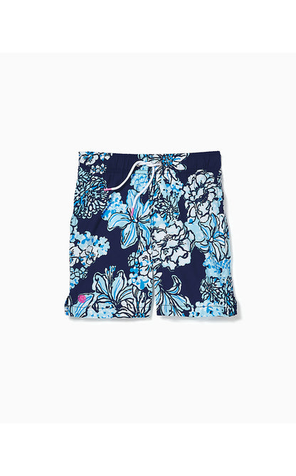 BOYS JUNIOR CAPRI TRUNK, LOW TIDE NAVY BOUQUET ALL DAY