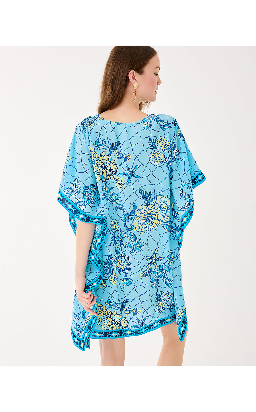 LINDAMARIE SILK CAFTAN, BELLEVUE BLUE BREAKERS BEACH ENGINEERED CAFTAN