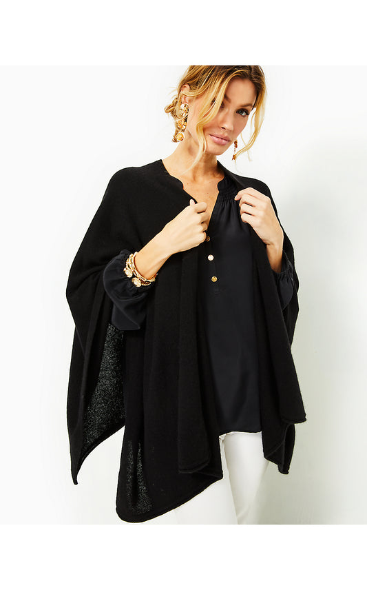 TERRI CASHMERE WRAP, BLACK