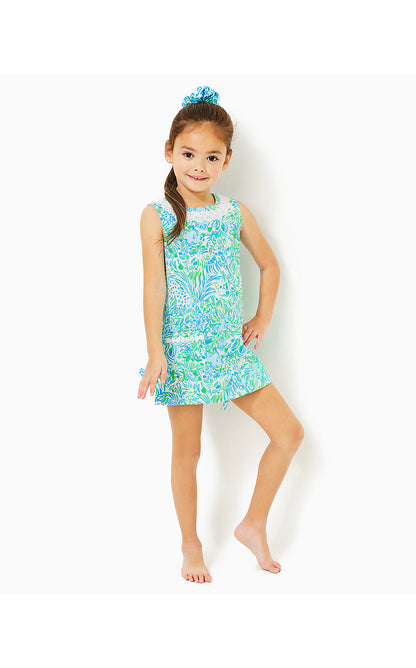 LITTLE LILLY CLASSIC SHIFT DRESS, HYDRA BLUE DANDY LIONS