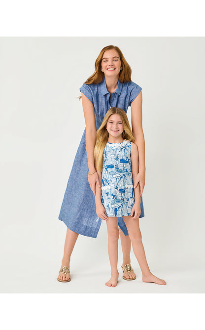 LITTLE LILLY CLASSIC SHIFT, NASSAU BLUE THAR SHE BLOWS