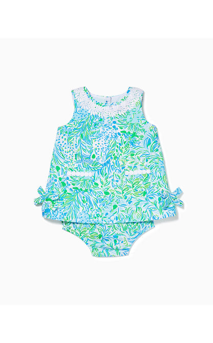 BABY LILLY SHIFT DRESS, HYDRA BLUE DANDY LIONS