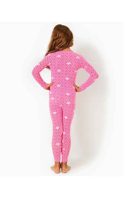 SAMMY PAJAMA SET, PASSION FRUIT PINK FLUTTERING HEARTS