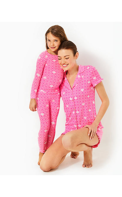 SAMMY PAJAMA SET, PASSION FRUIT PINK FLUTTERING HEARTS