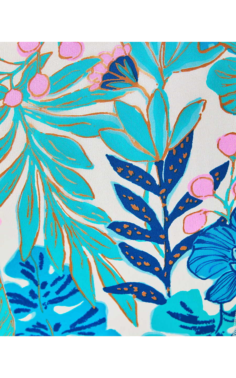 JUSTINE HALF ZIP UPF 50+, BREEZY AQUA BEST FRONDS FOREVER