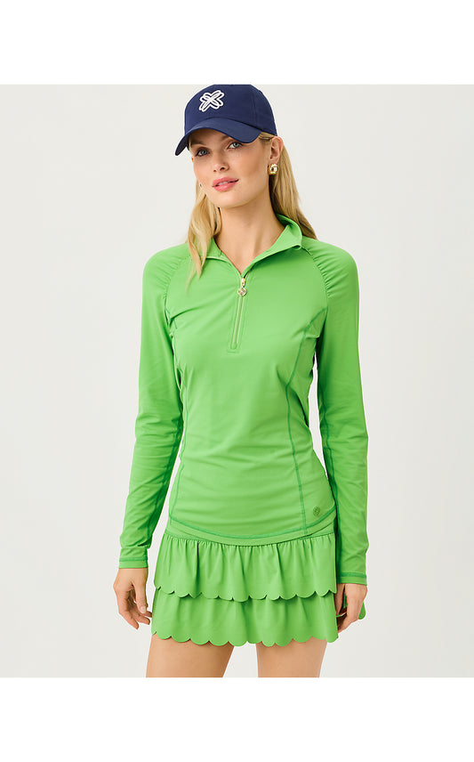 JUSTINE HALF ZIP UPF 50+, CHATEAU GREEN