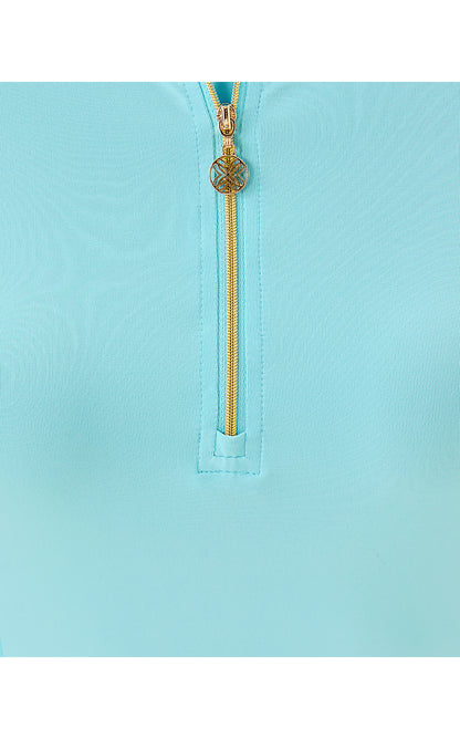 JUSTINE HALF ZIP UPF 50+, FRESH WATER BLUE