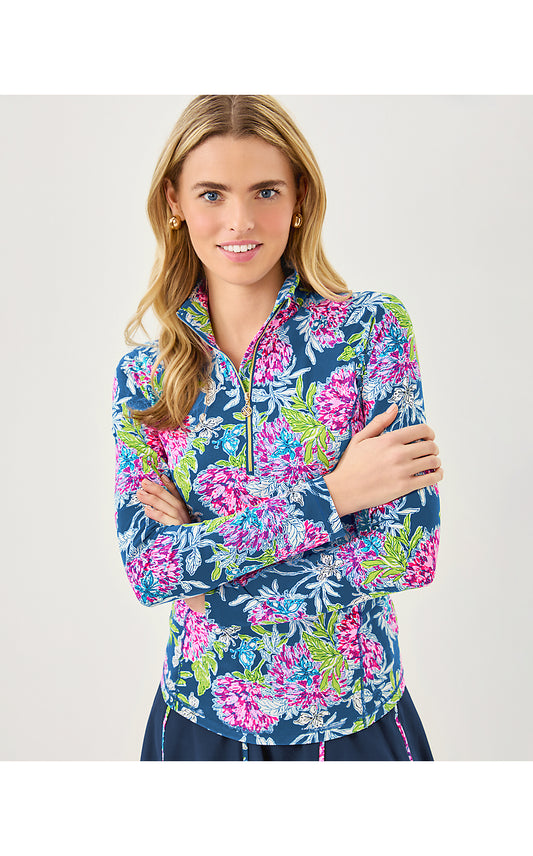JUSTINE HALF ZIP UPF 50+, MULTI DAHLIA LICIOUS