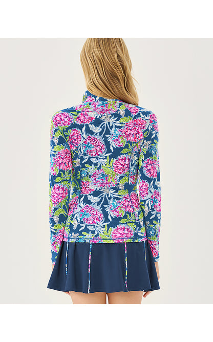JUSTINE HALF ZIP UPF 50+, MULTI DAHLIA LICIOUS