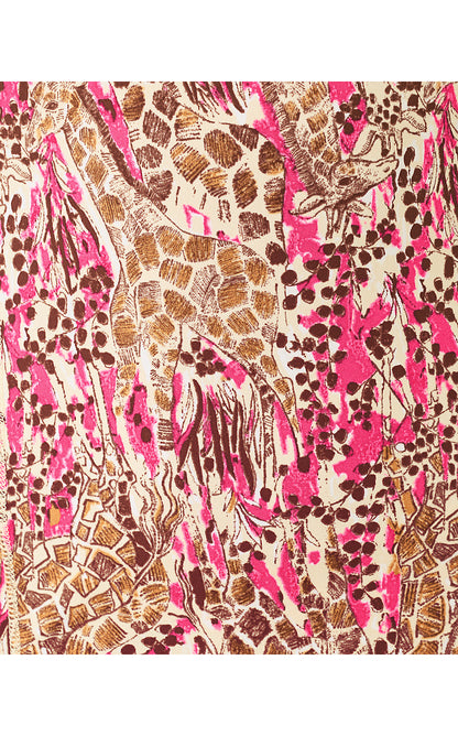JUSTINE HALF ZIP UPF 50+, PINK ASTER LIL SKETCHING ON SAFARI