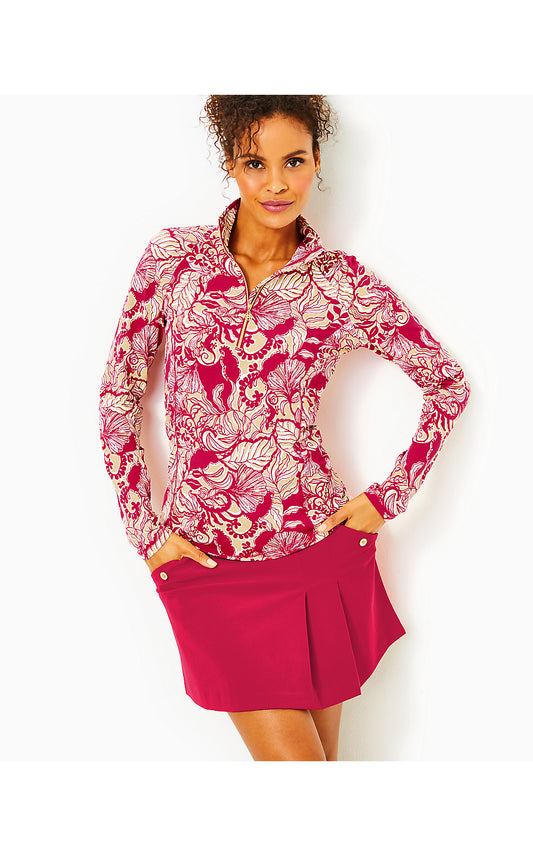 JUSTINE HALF ZIP UPF 50+, POINSETTIA RED ISLAND VIBES