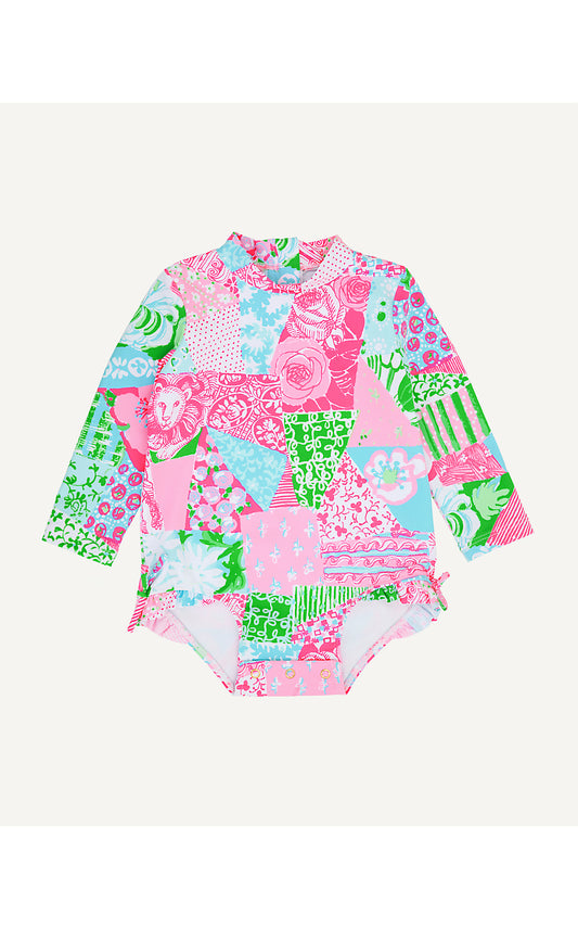 IDELLA INFANT SWIMSUIT UPF 50+, MULTI CRAZY QUILT