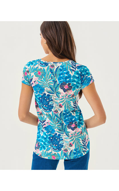ETTA SCOOP-NECK, BREEZY AQUA BEST FRONDS FOREVER