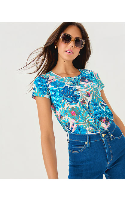 ETTA SCOOP-NECK, BREEZY AQUA BEST FRONDS FOREVER