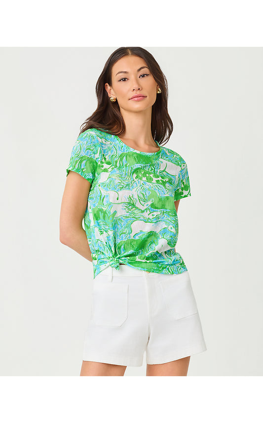 ETTA SCOOP-NECK, CAPRI BLUE GALLOPING GALS