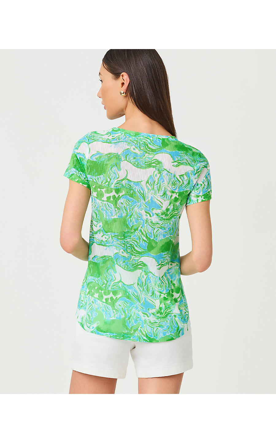 ETTA SCOOP-NECK, CAPRI BLUE GALLOPING GALS