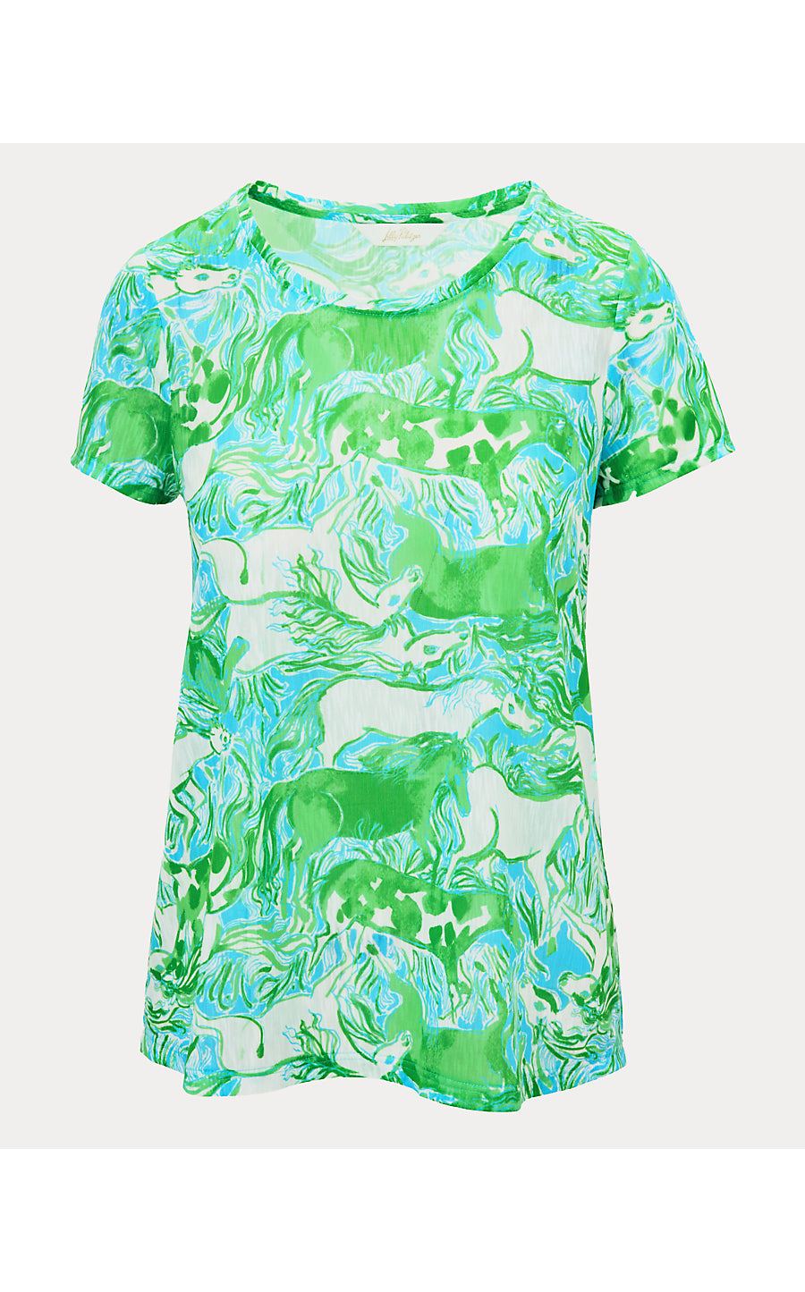 ETTA SCOOP-NECK, CAPRI BLUE GALLOPING GALS