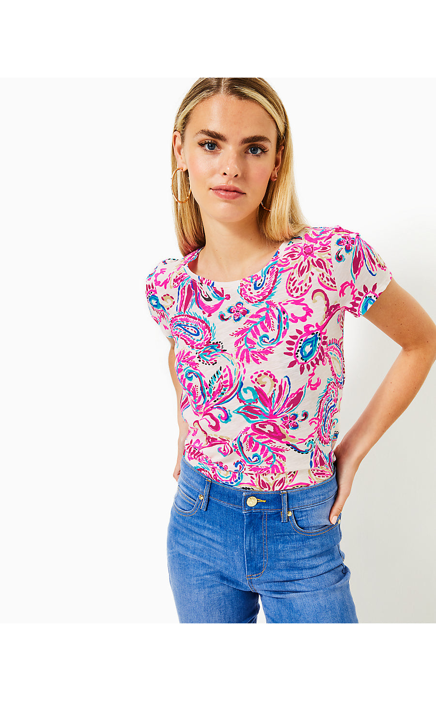 ETTA SCOOP-NECK TOP, COCONUT FLITTING ABOUT