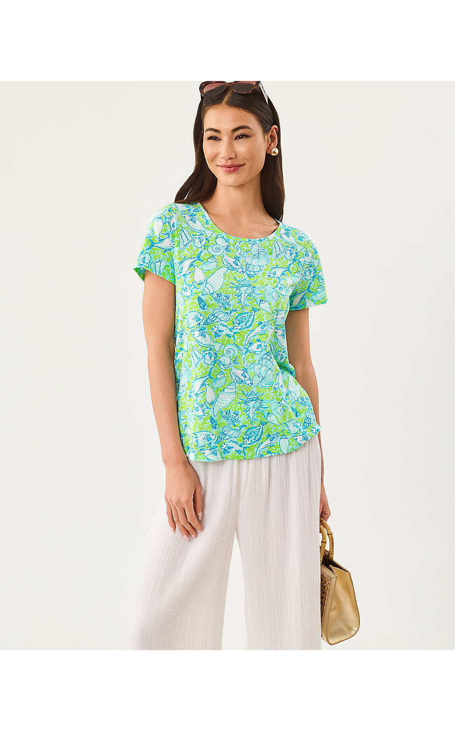 ETTA SCOOP-NECK, DAY DREAM BLUE THROW ME A LINE