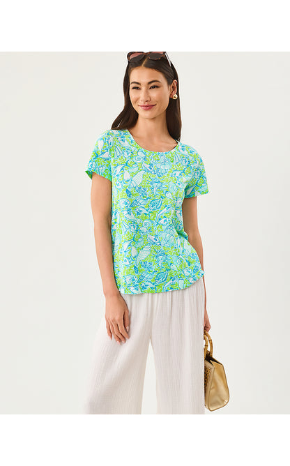 ETTA SCOOP-NECK, DAY DREAM BLUE THROW ME A LINE