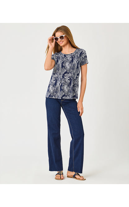 ETTA SCOOP-NECK, LOW TIDE NAVY LIL PALM PROWL